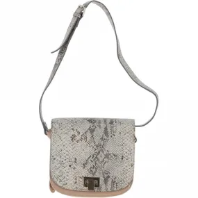 Patent Leather Snake Small Cross Body Bag Nude S Brown: AW0021