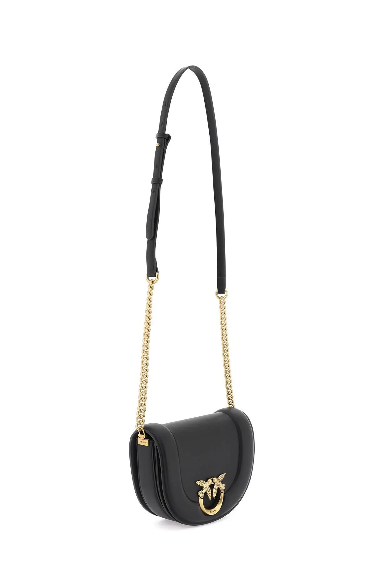 PINKO    Pinko Mini Love Bag Click Round Leather Shoulder Bag