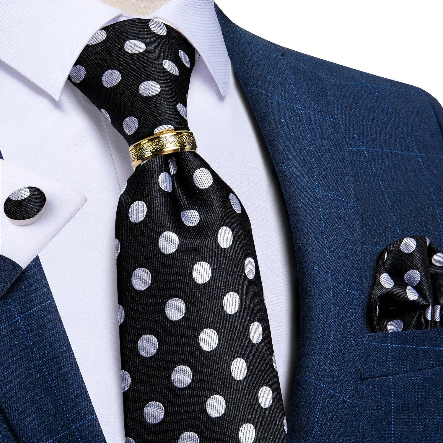 Polka Dots Silk Necktie Set