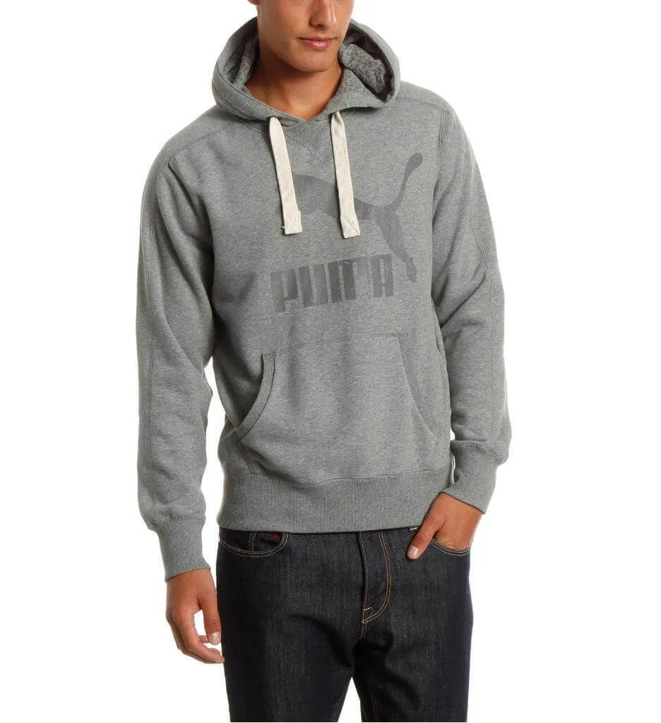 PUMA Heritage Logo Hoodie Sweatshirt Grey