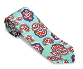 R. Hanauer Aqua Frampton Paisley Necktie