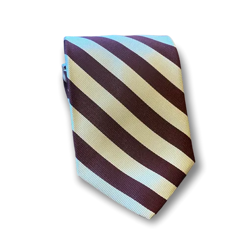 R. Hanauer Bar Stripe Necktie: Burgundy/White