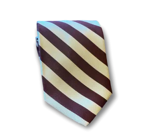 R. Hanauer Bar Stripe Necktie: Burgundy/White