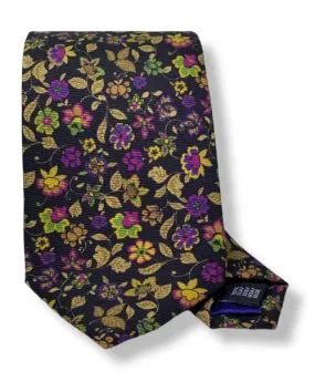 R Hanauer Black Danbury Floral Necktie