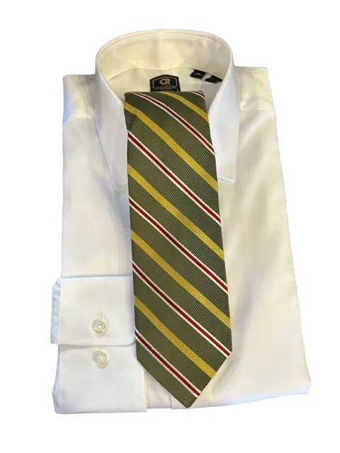 R. Hanauer Olive Blue Winston Stripes Necktie