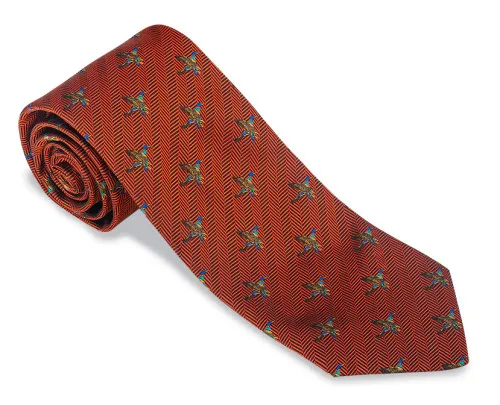 R. Hanauer Orange Edgewater Ducks Necktie