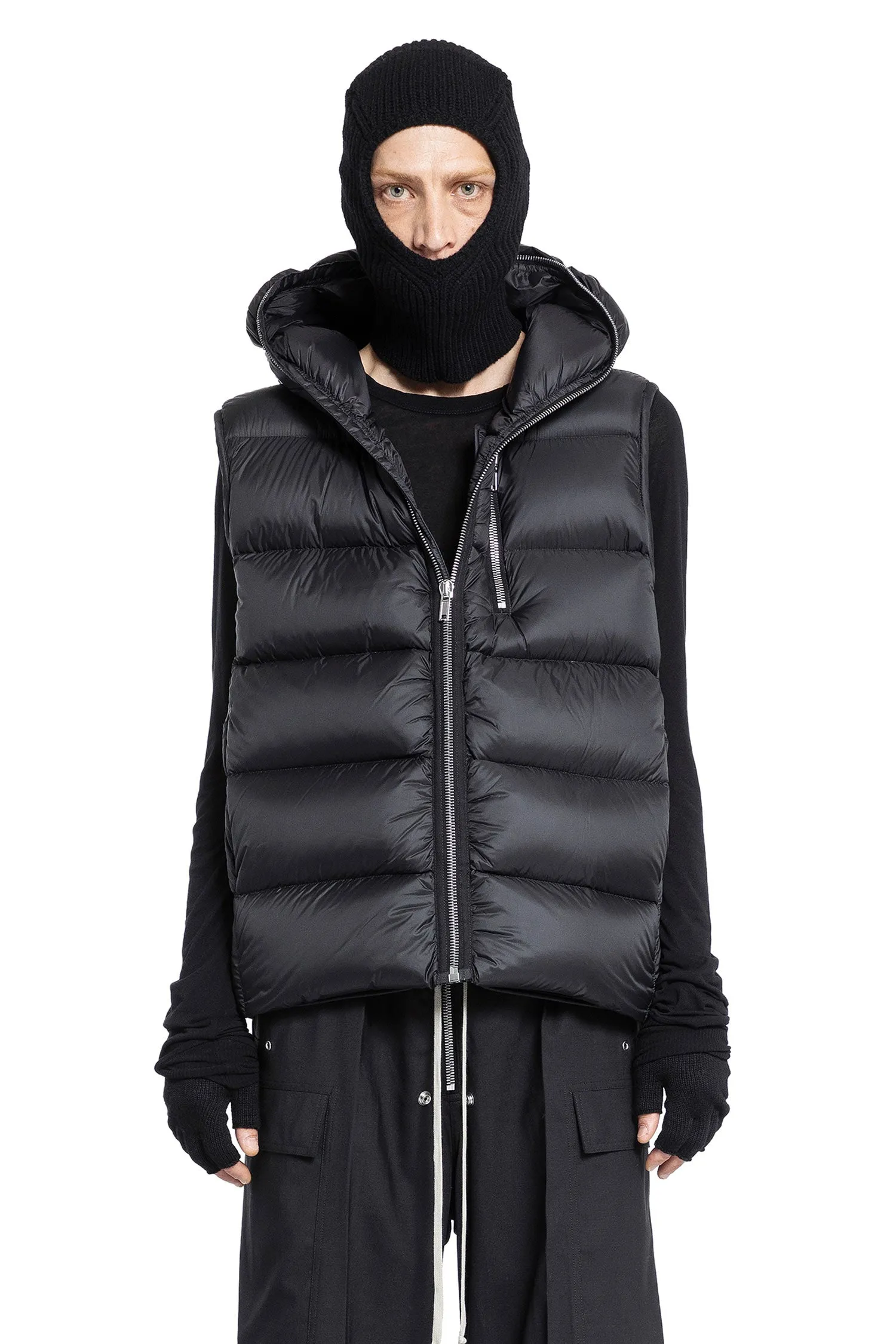 rick owens sealed vest in fawn recycled nylon