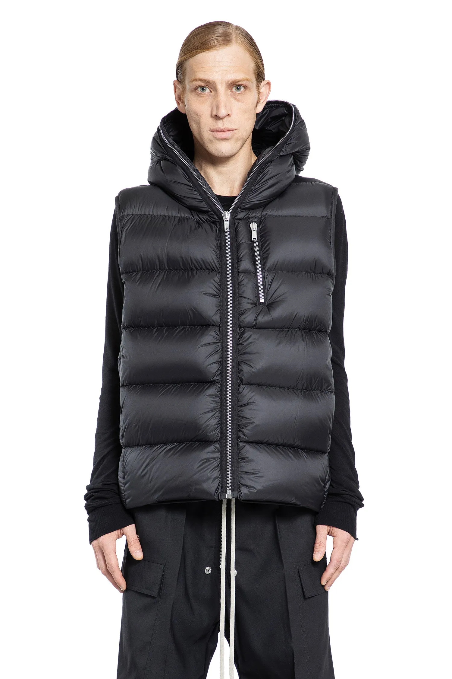 rick owens sealed vest in fawn recycled nylon