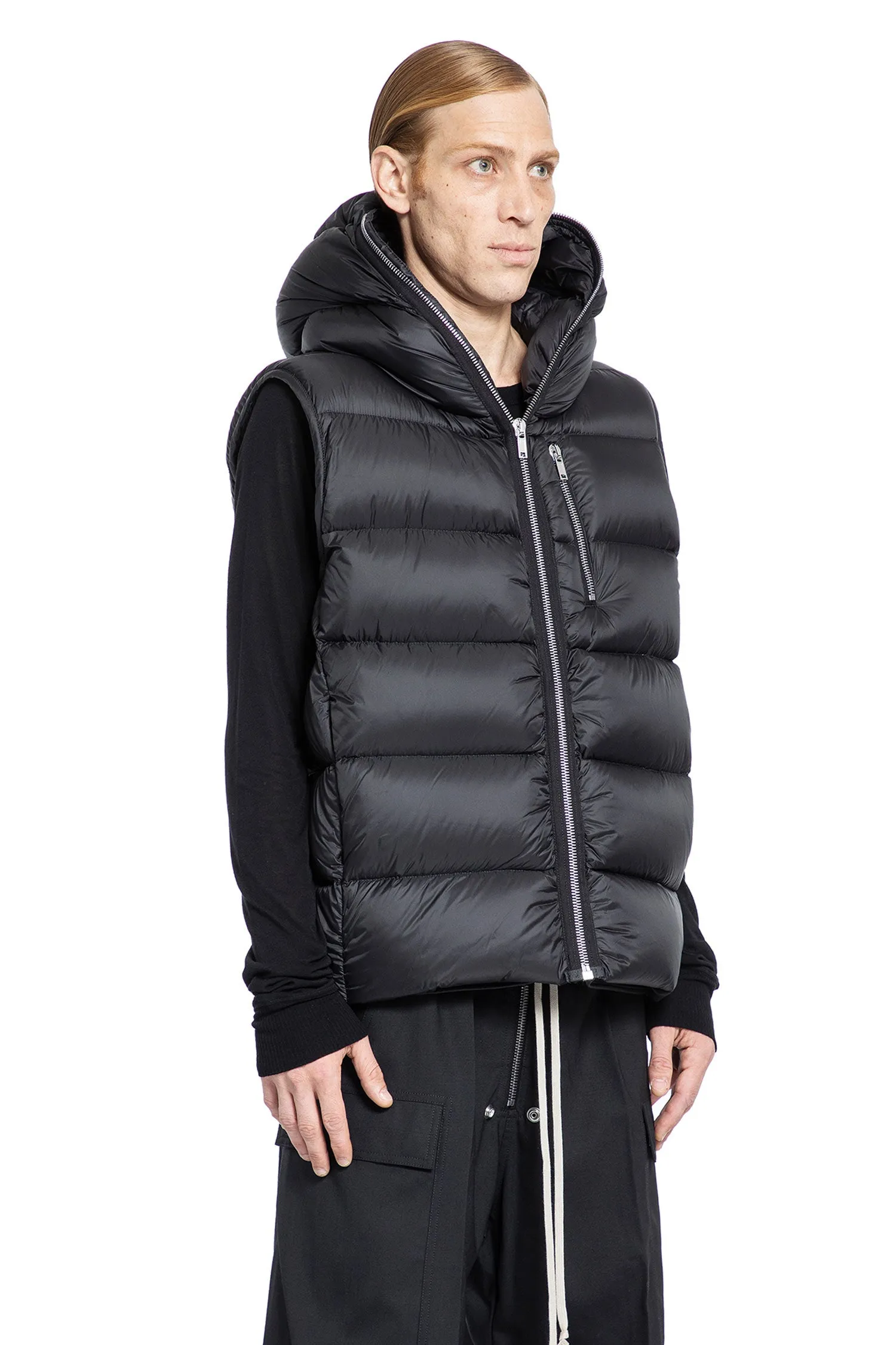 rick owens sealed vest in fawn recycled nylon