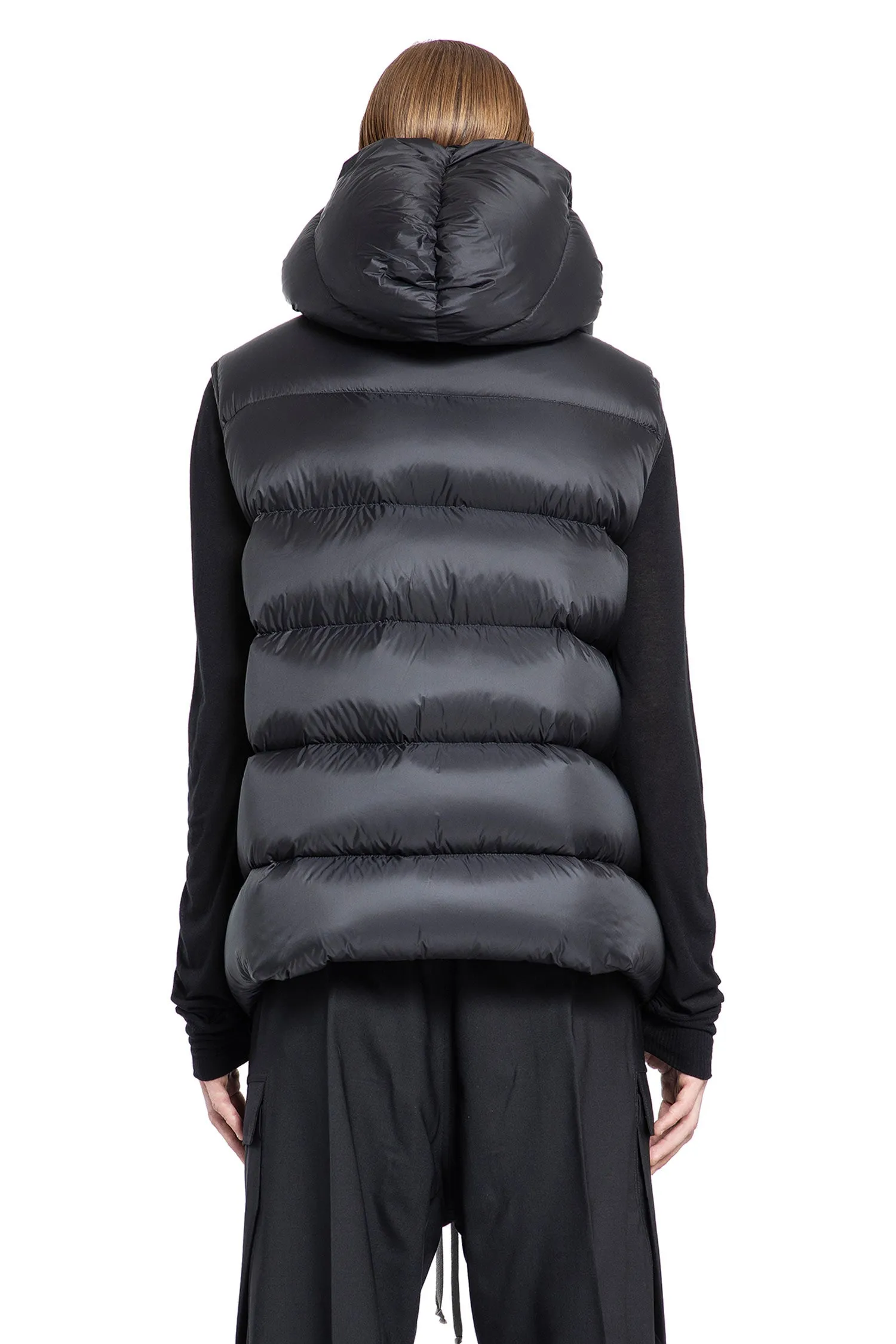 rick owens sealed vest in fawn recycled nylon