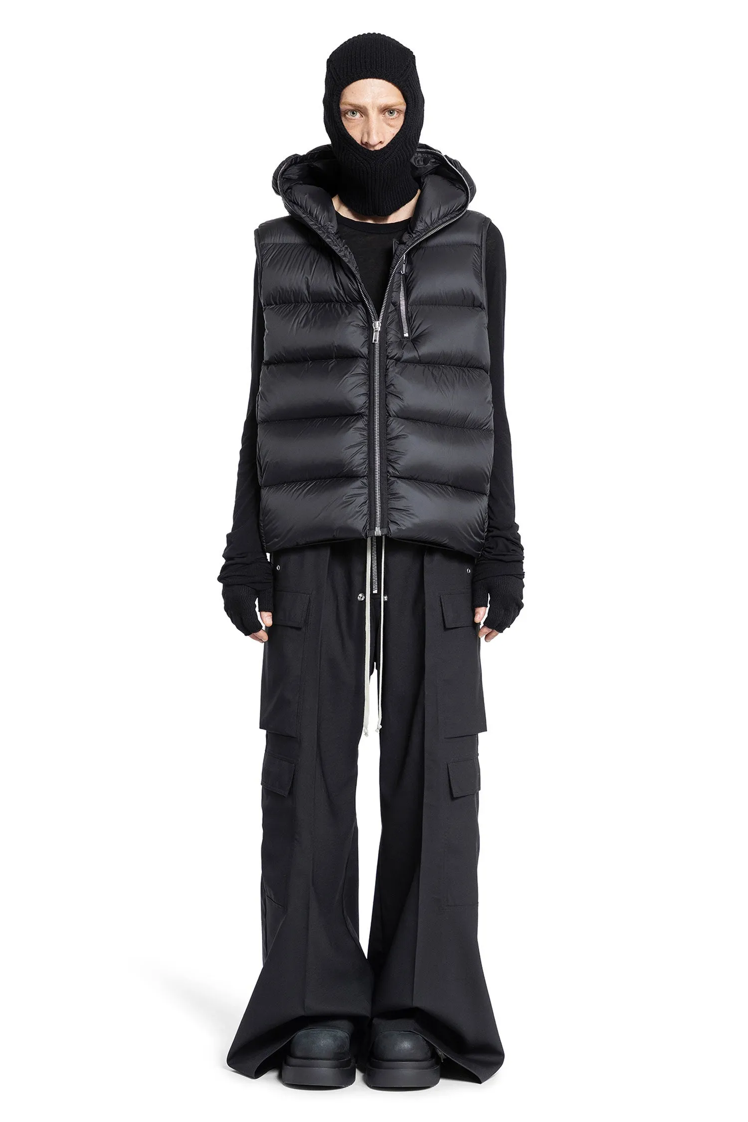 rick owens sealed vest in fawn recycled nylon