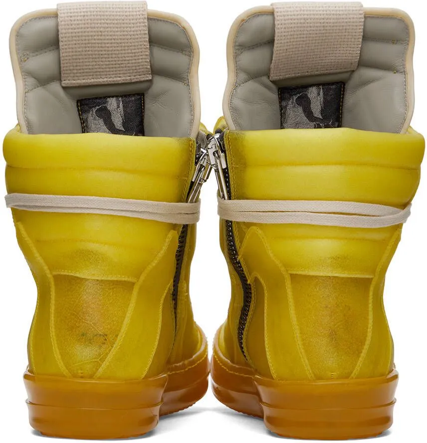 Rick Owens Yellow Geobasket Sneakers