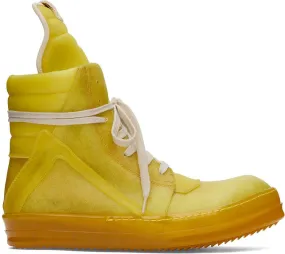 Rick Owens Yellow Geobasket Sneakers