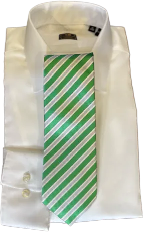 Robert Jensen Green With Blue Micro Stripe Necktie