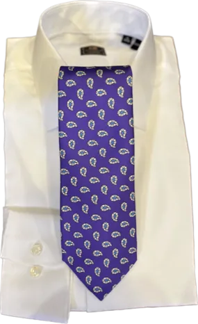 Robert Jensen Purple with Blue and White Paisley Necktie