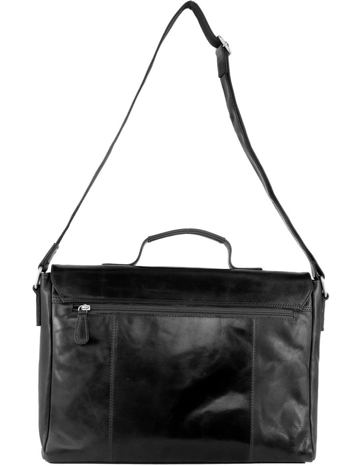 Rustic Leather Computer Bag in Black