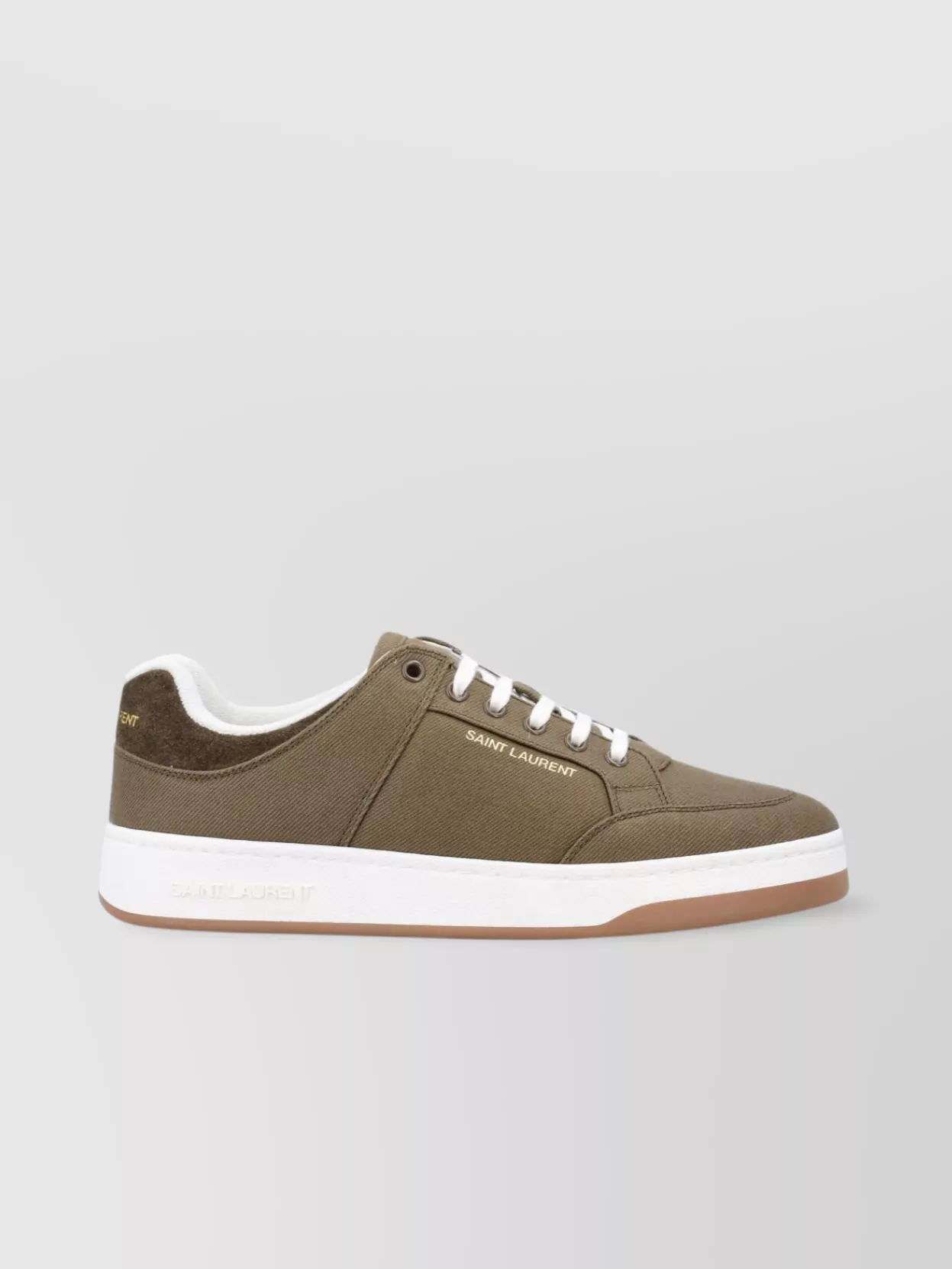 Saint Laurent   Low-top round toe rubber sole sneakers