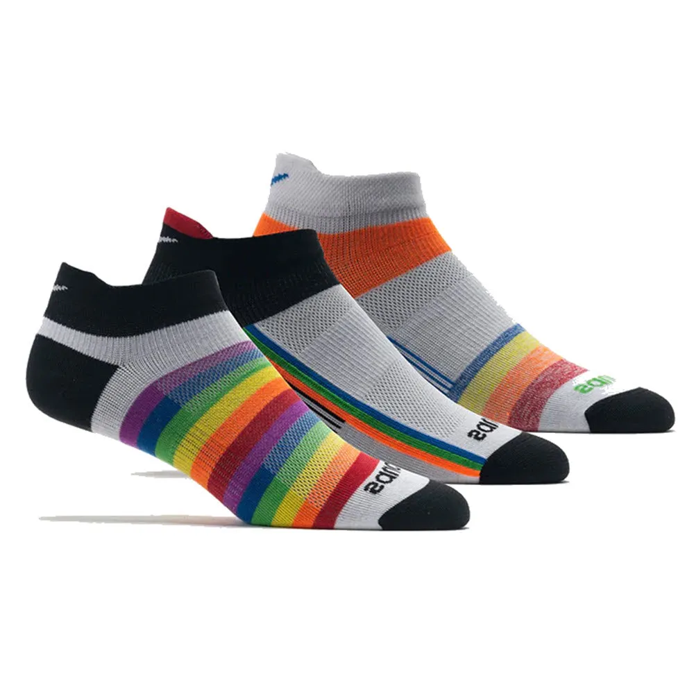 SAUCONY INFERNO ULTRALIGHT NO SHOW TAB SOCKS 3 PACK PRISM