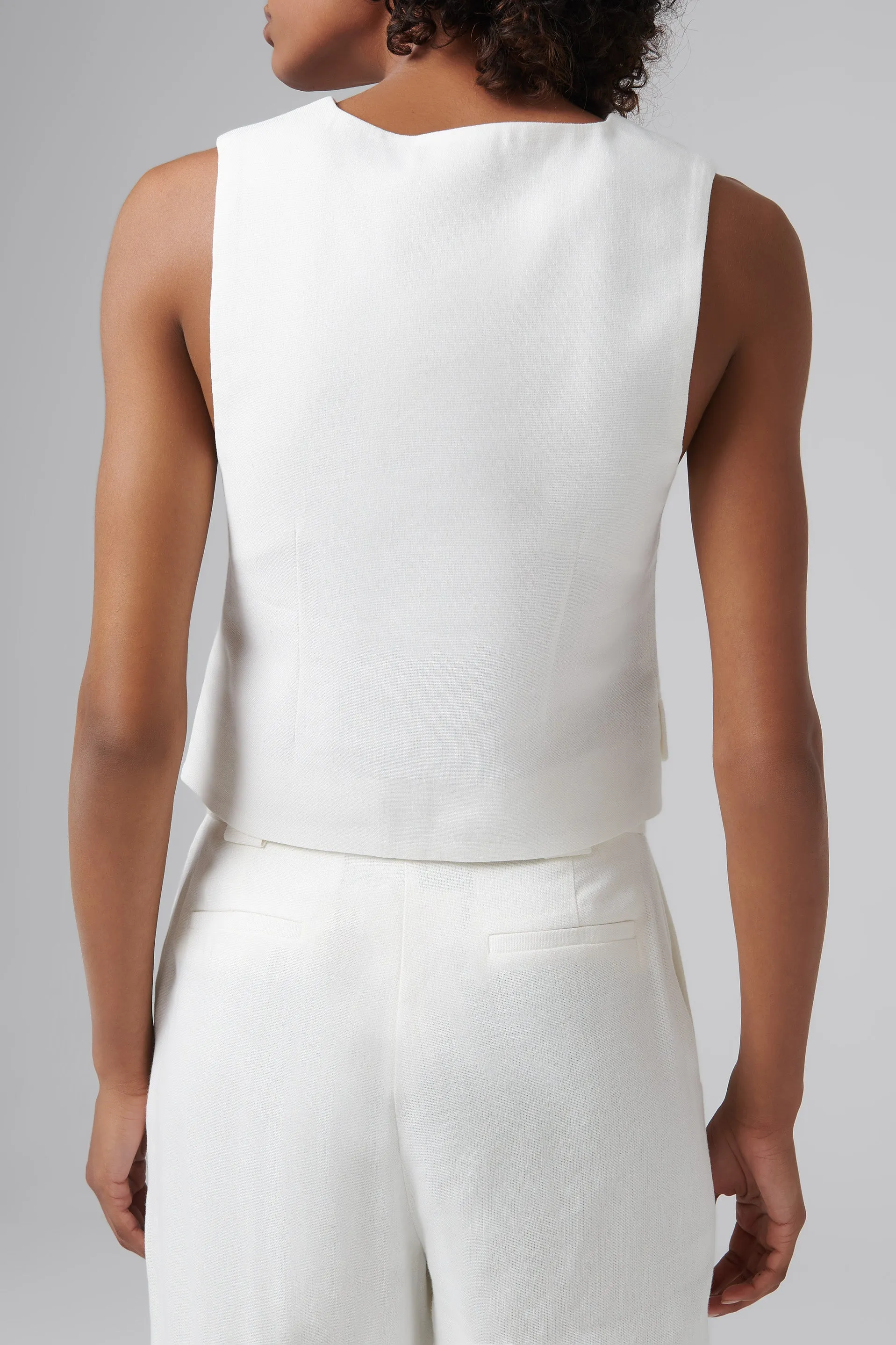 SIR.  White Clemence Tailored Vest