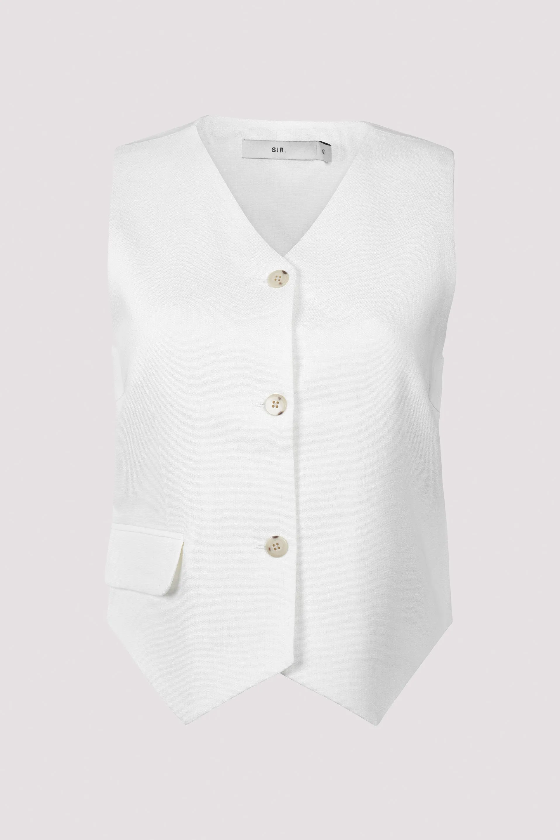 SIR.  White Clemence Tailored Vest