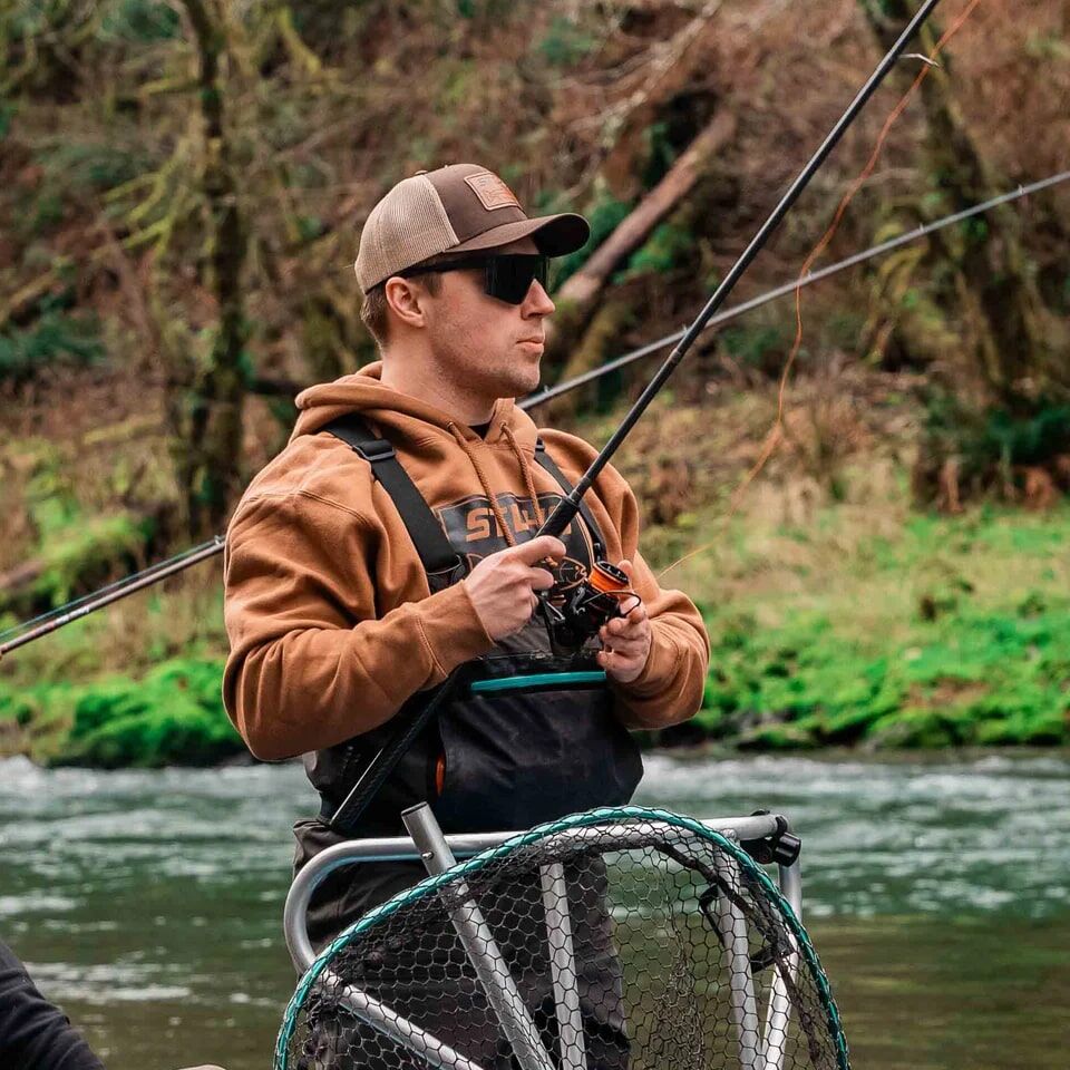 STLHD Men's Yuba River Premium Hoodie in Saddle Brown