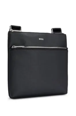 Structured-leather envelope bag with logo detail