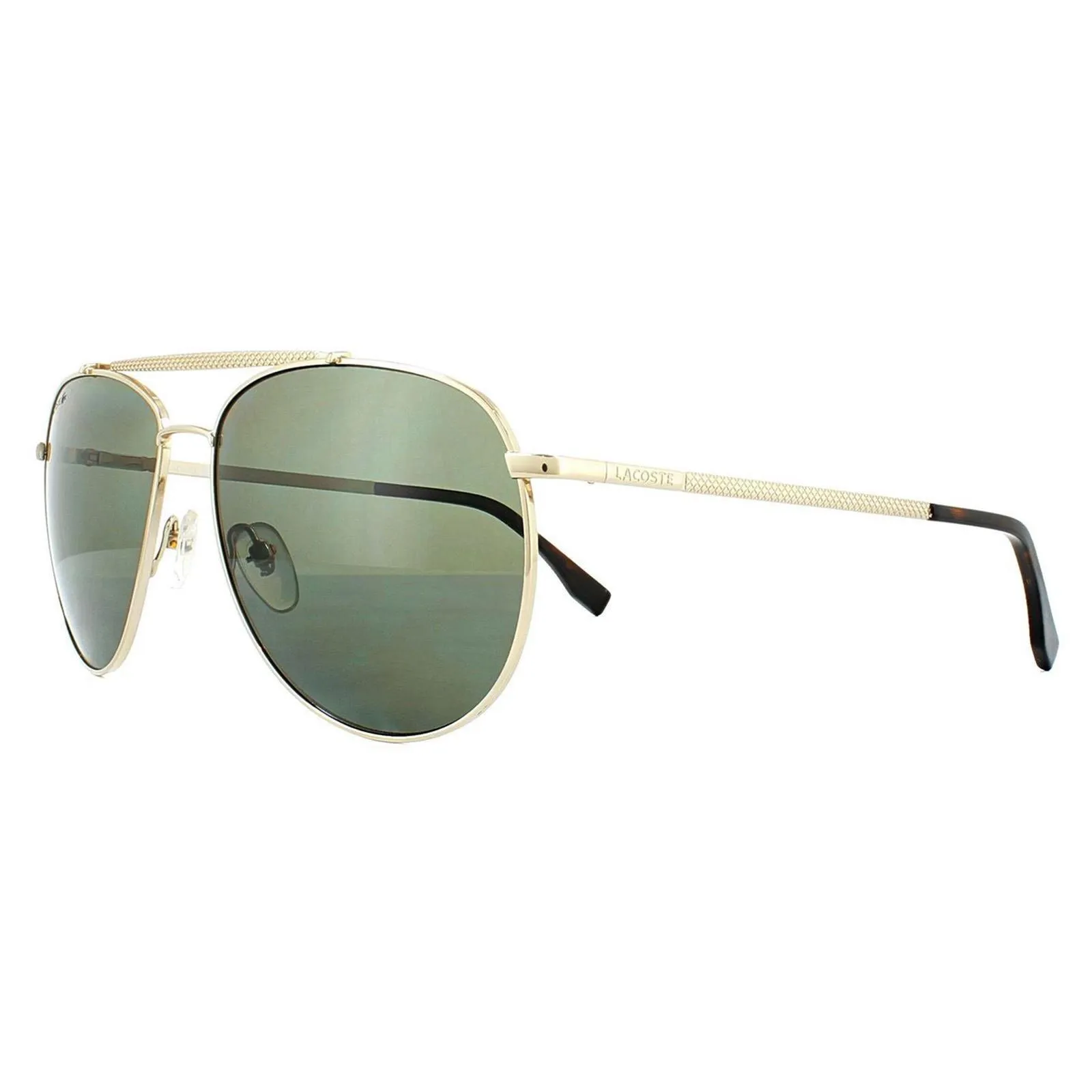 Sunglasses | Aviator Gold Dark Green Polarized L177SP Sunglasses | Lacoste