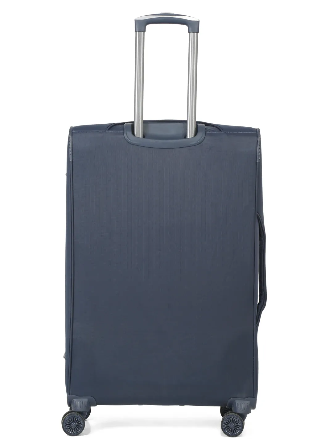 Teakwood Leather Navy Solid Soft Sided Large Trolley Bag