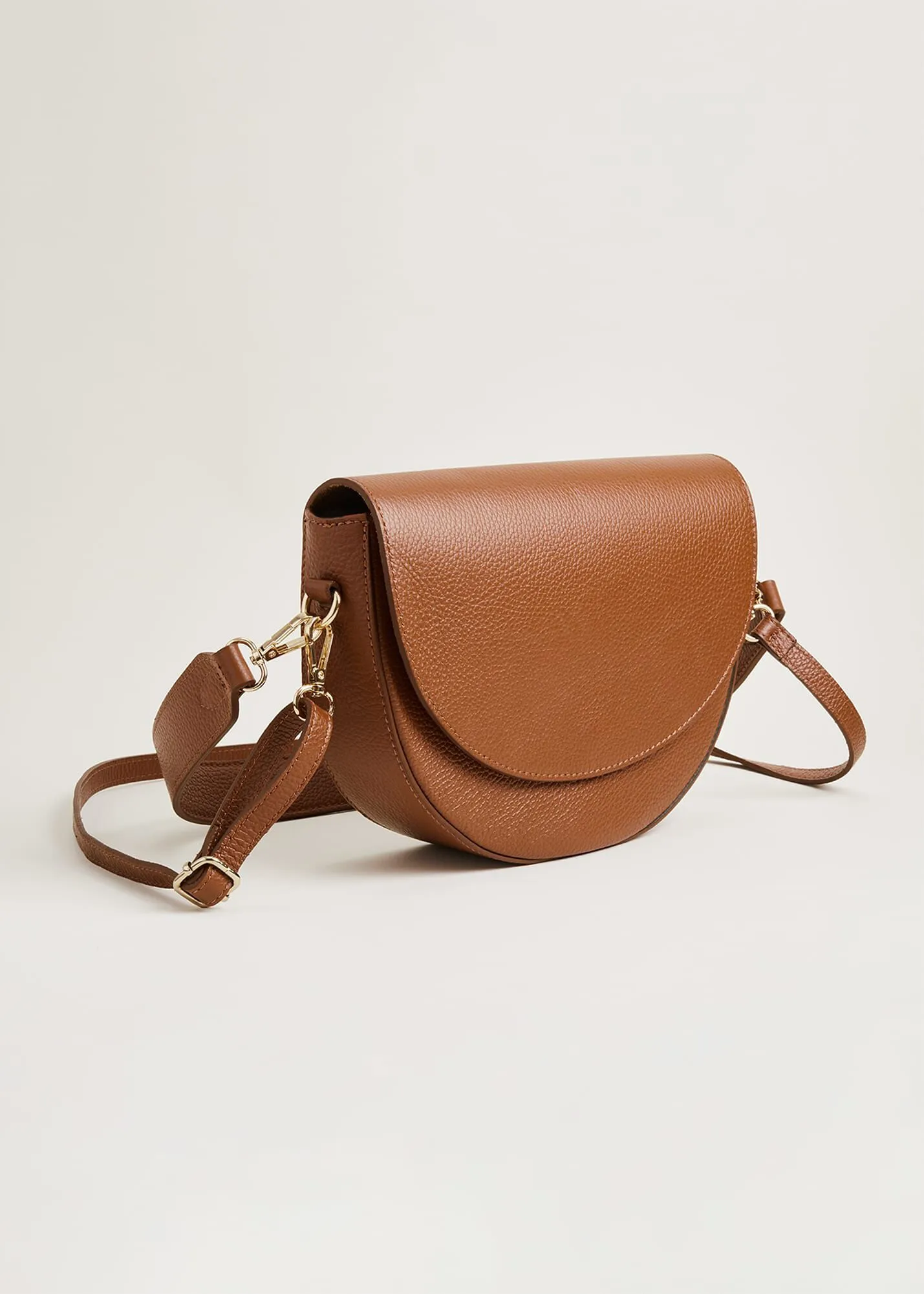 Textured Leather Cross Body Bag