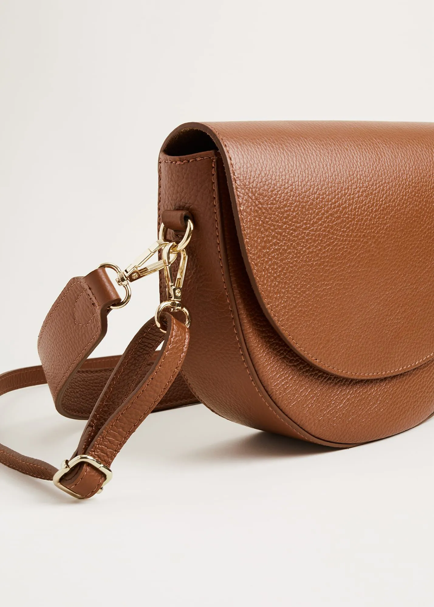 Textured Leather Cross Body Bag