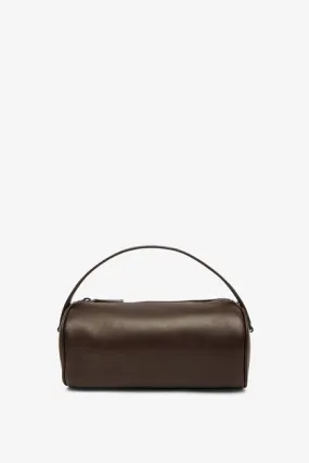 The Row Round 90's dark brown leather bag