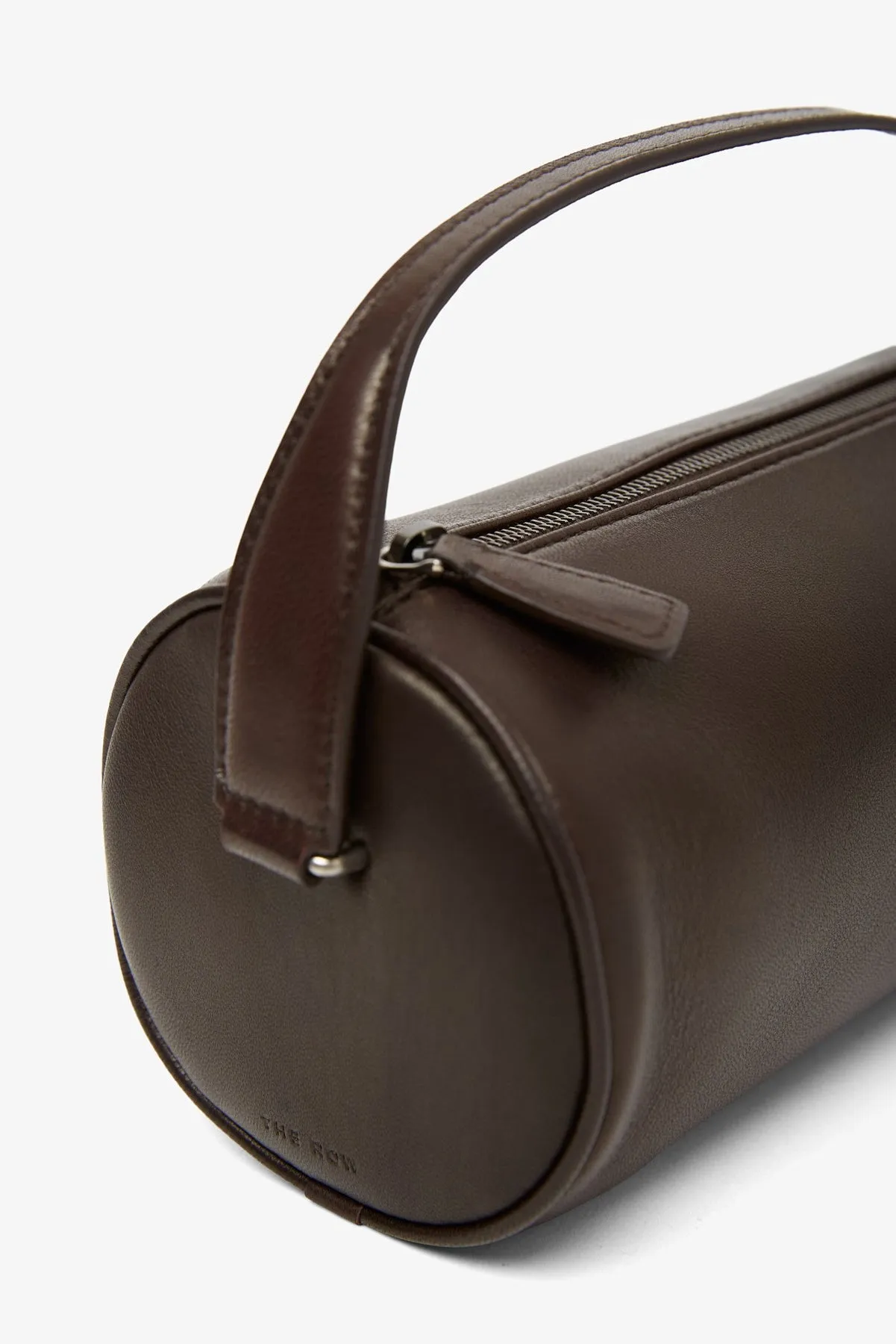 The Row Round 90's dark brown leather bag