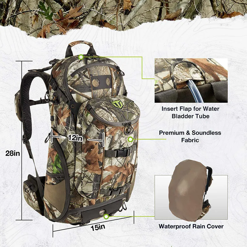 TideWe Hunting Pack 3400cu, Silent Frame Hunting Backpack