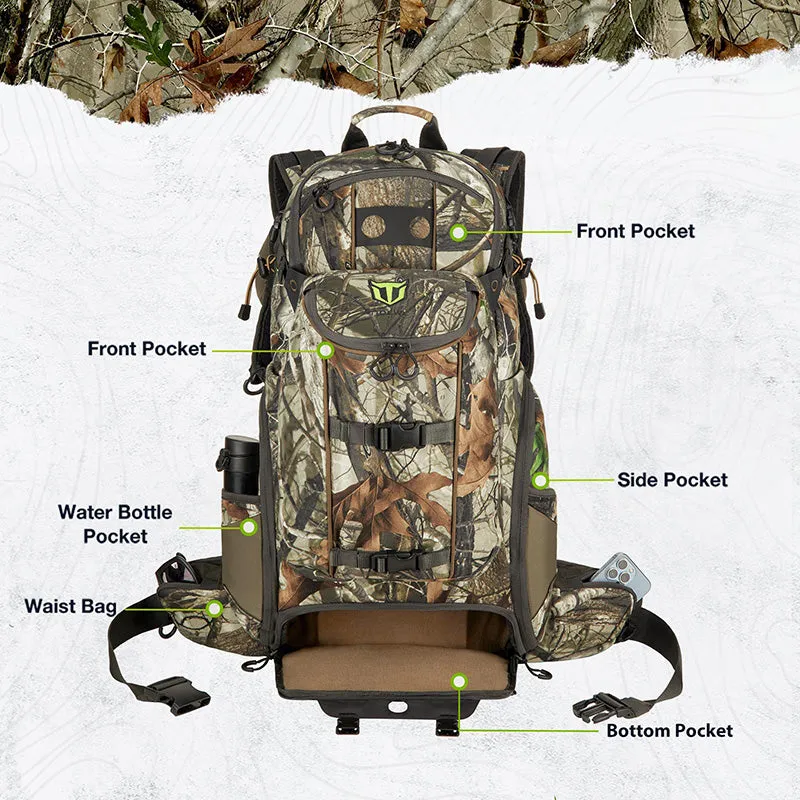 TideWe Hunting Pack 3400cu, Silent Frame Hunting Backpack