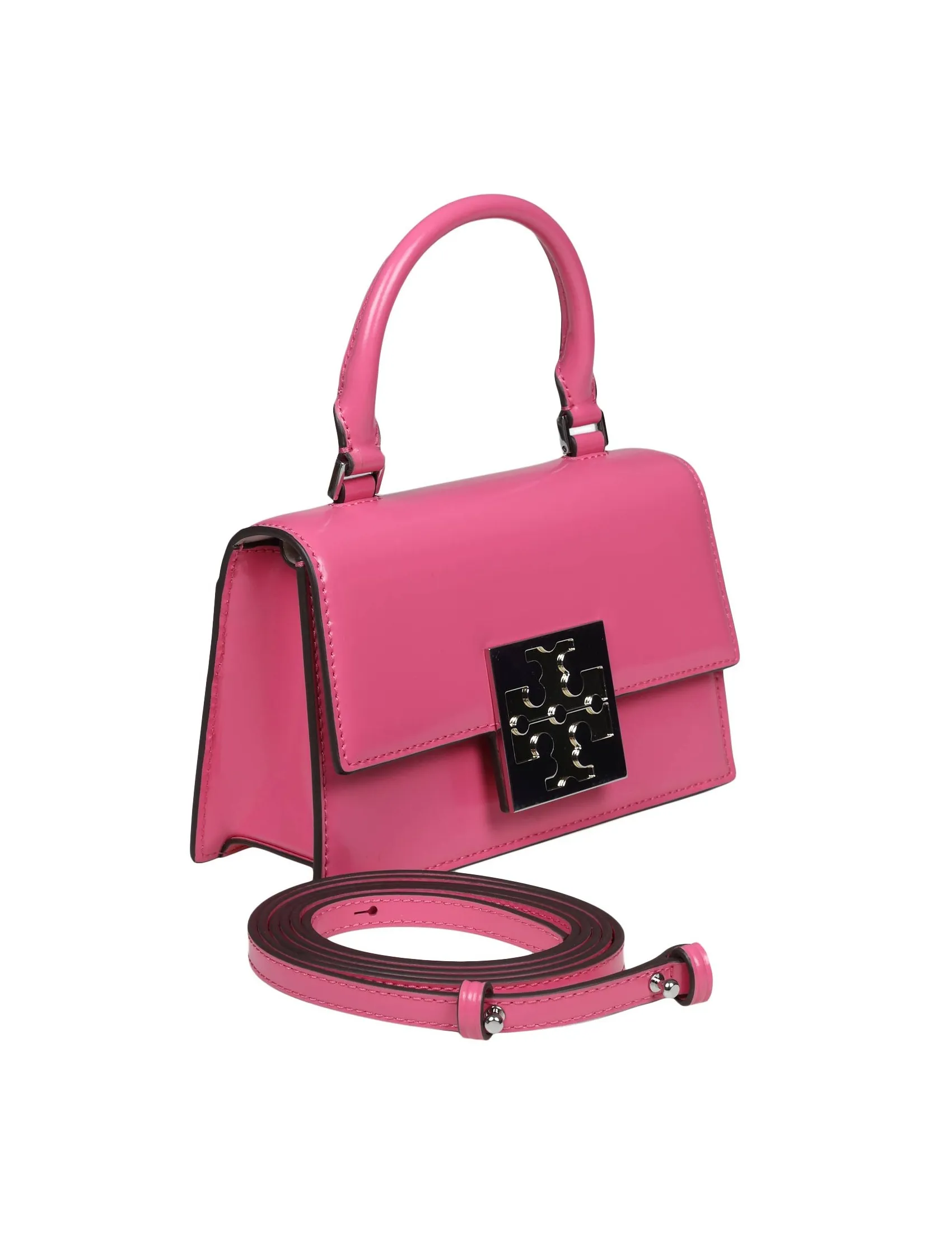 TORY BURCH MINI TOP HANDLE BAG IN PINK LEATHER