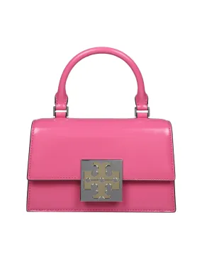 TORY BURCH MINI TOP HANDLE BAG IN PINK LEATHER