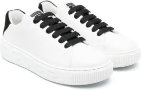 Versace Kids two-tone leather sneakers White