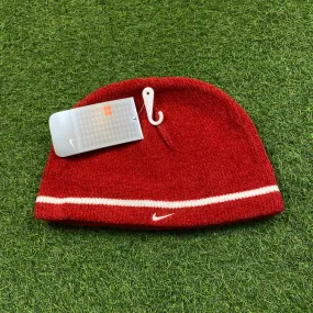 Vintage Nike Beanie Hat Red