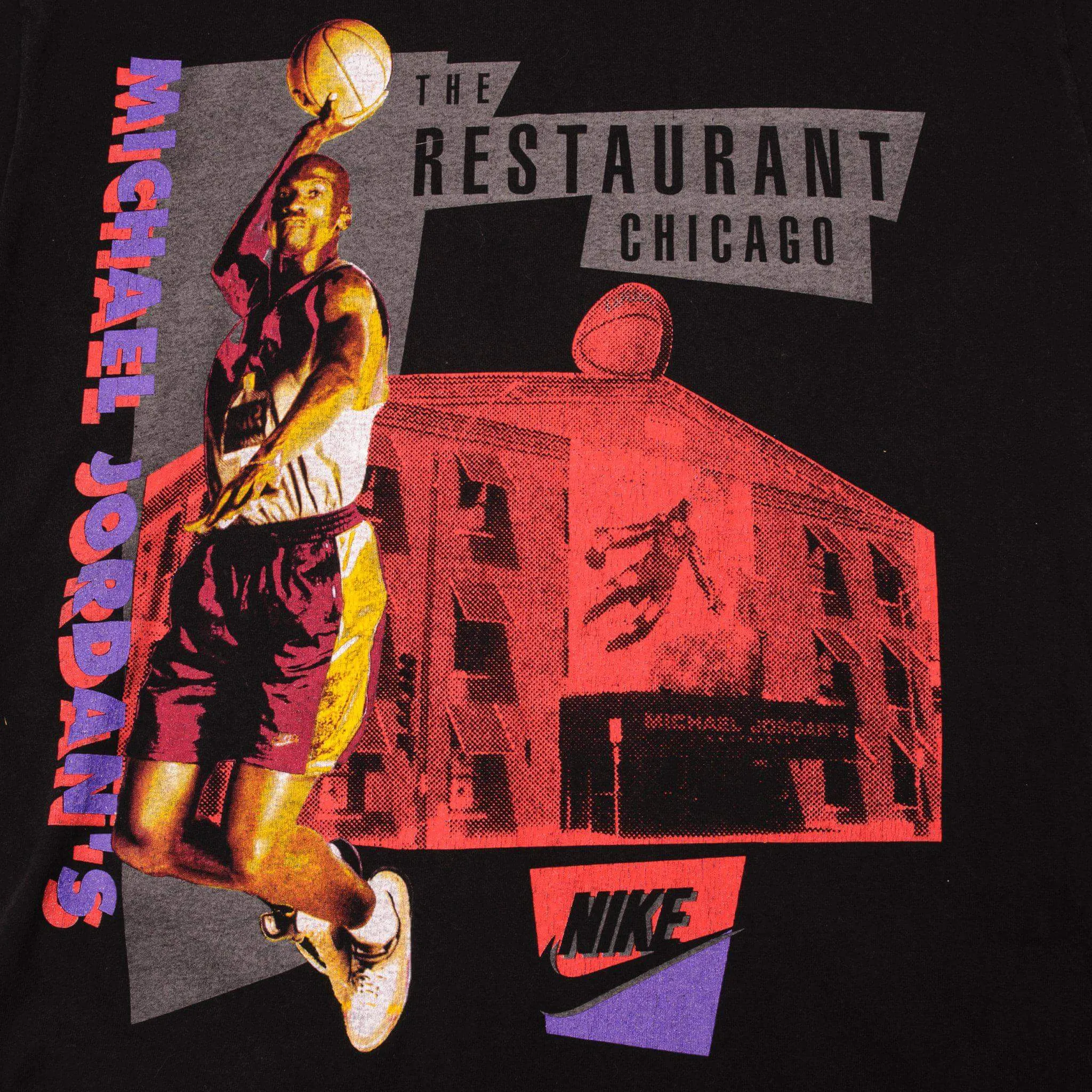 VINTAGE NIKE MICHAEL JORDAN RESTAURANT CHICAGO TEE SHIRT 1994 MEDIUM MADE IN USA