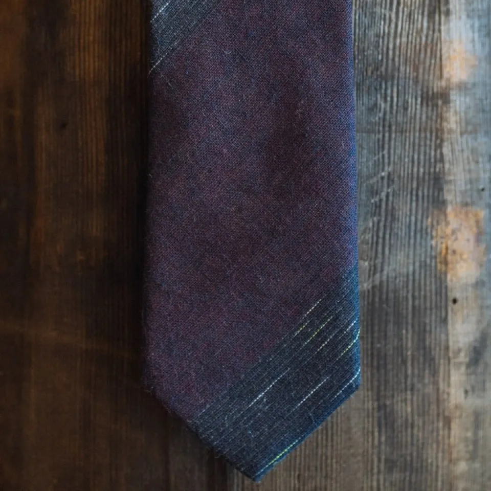 Vintage Stripe Cotton Necktie | Purple