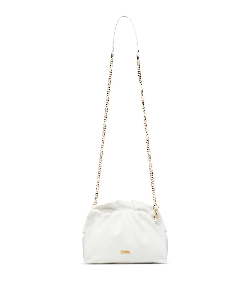 White leather clutch bag