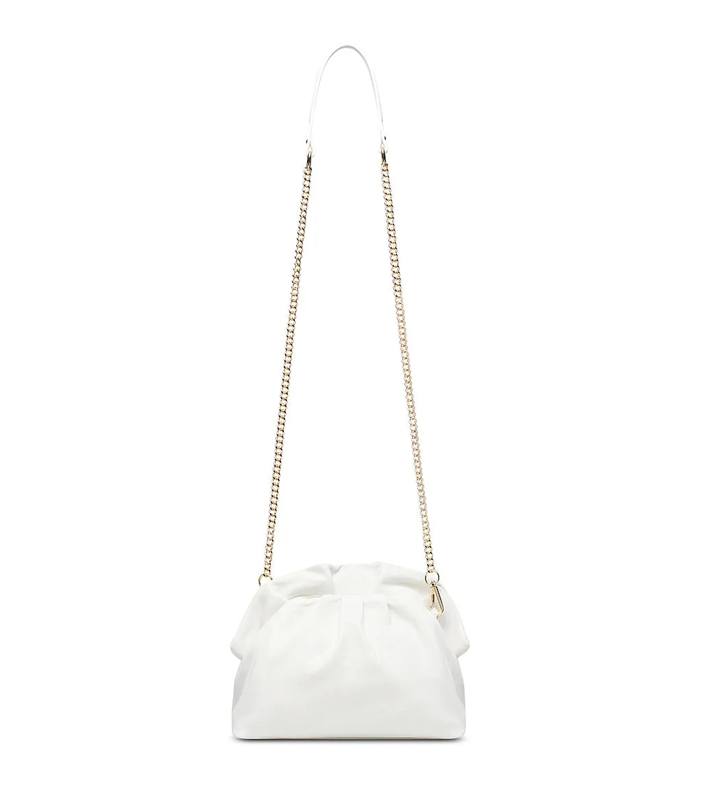 White leather clutch bag