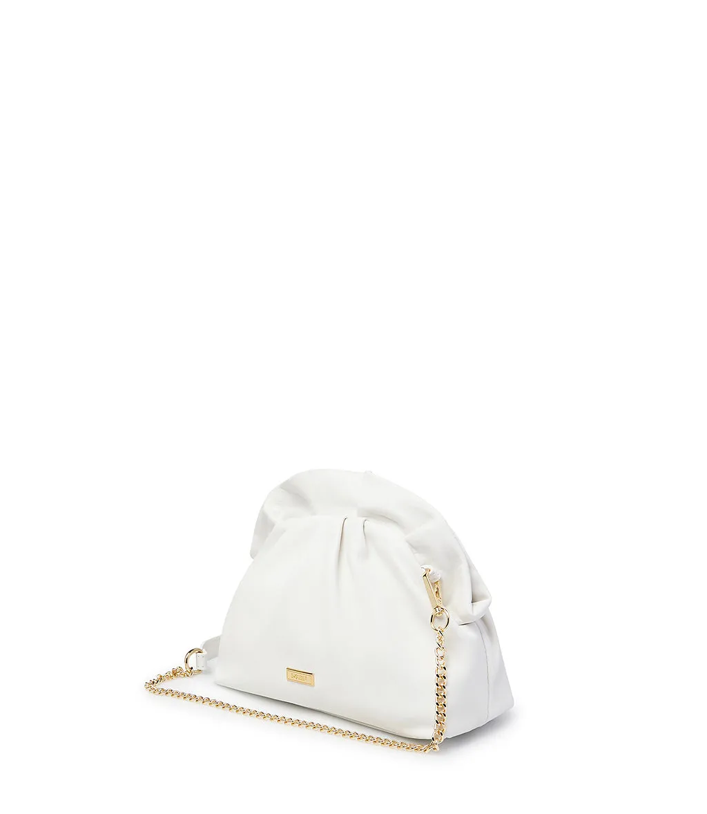 White leather clutch bag