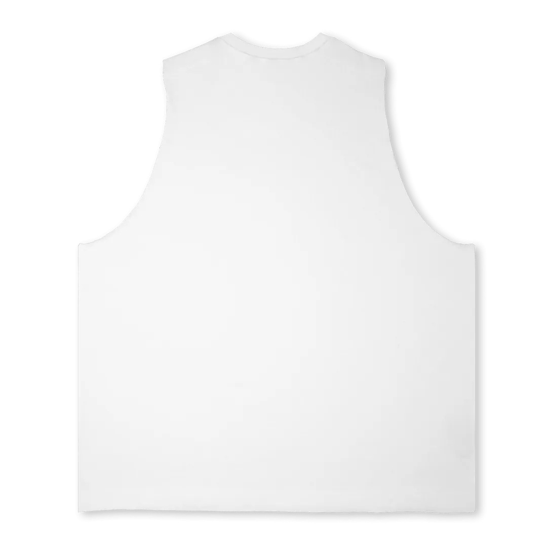 WHITEGREENSISTANK Bright white Oversized Vest.