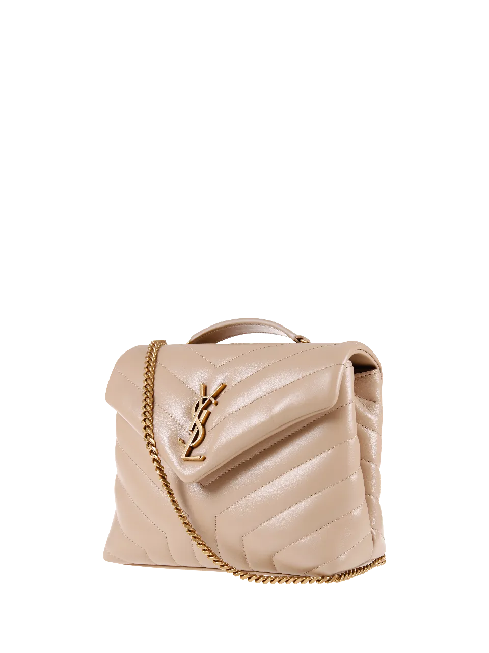 WOMAN SAINT LAURENT DARK BEIGE LEATHER LOULOU SMALL BAG