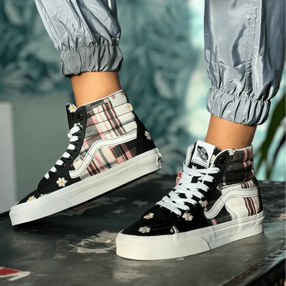 Womens Vans Sk8-Hi Floral Plaid Patchwork