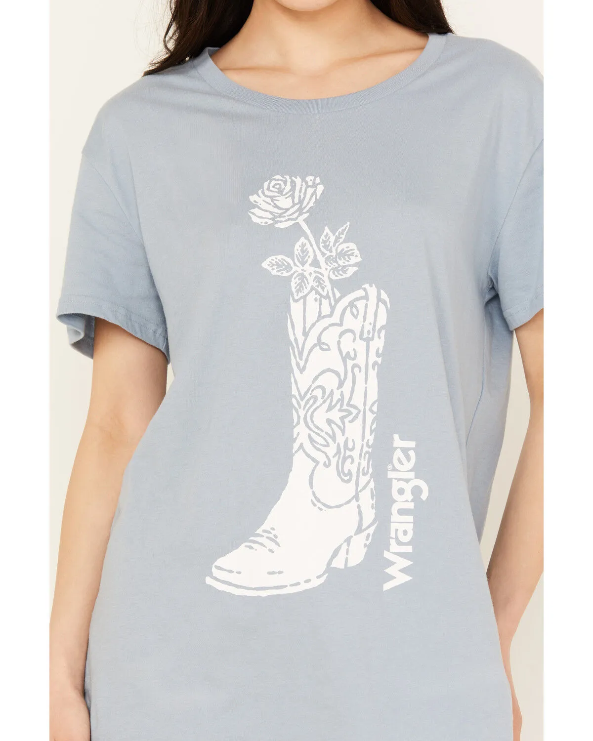 Wrangler Women's Flower Boot Short Sleeve Graphic Tee