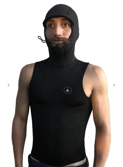 Zion Yeti 2mm Mens Hooded Wetsuit Vest - Black